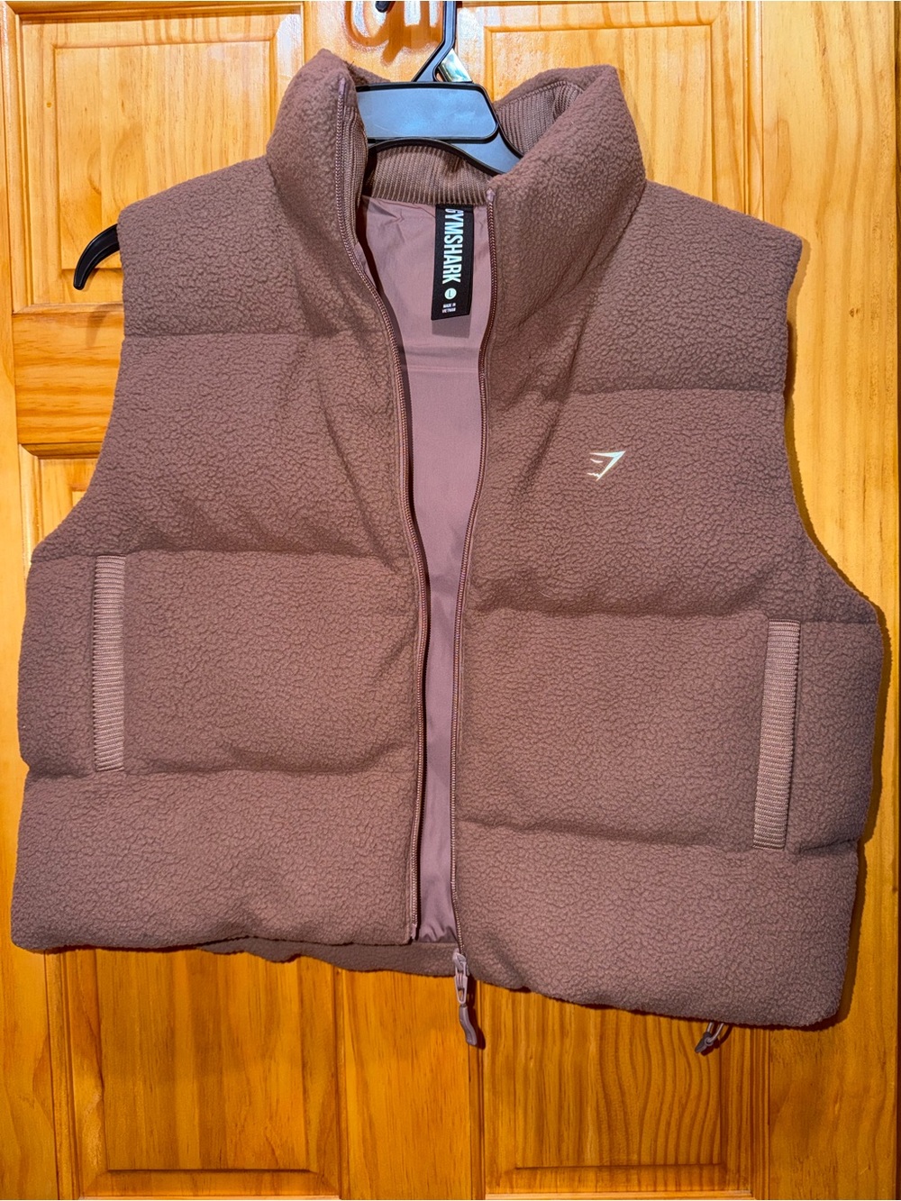 Gymshark Mauve Brown Quilted Fleece Vest